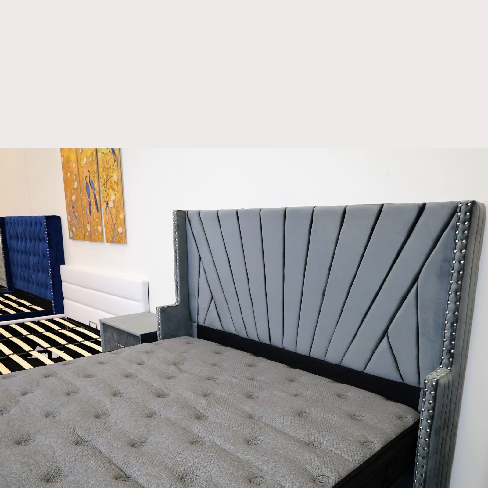 Luxe Velour Bed Frame High Head Board with Smart Storage Gas Lift Bed Grey2 Luxe-Velour-Bed-Frame-High-Head-Board-with-Smart-Storage-Gas-Lift-Bed-Grey