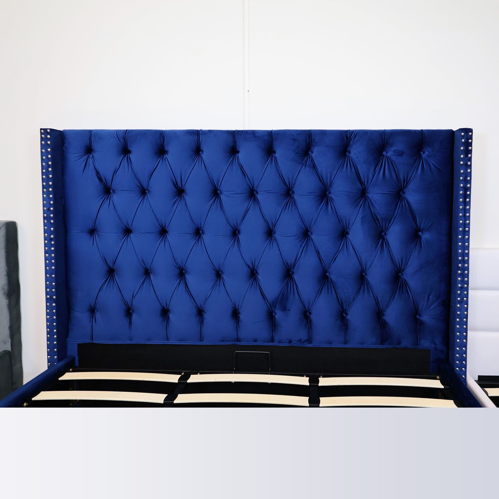 Royal Plush Bed Frame with Smart Storage Gas Lift Bed Blue2 Royal Plush Bed Frame with Smart Storage Gas Lift Bed Blue2
