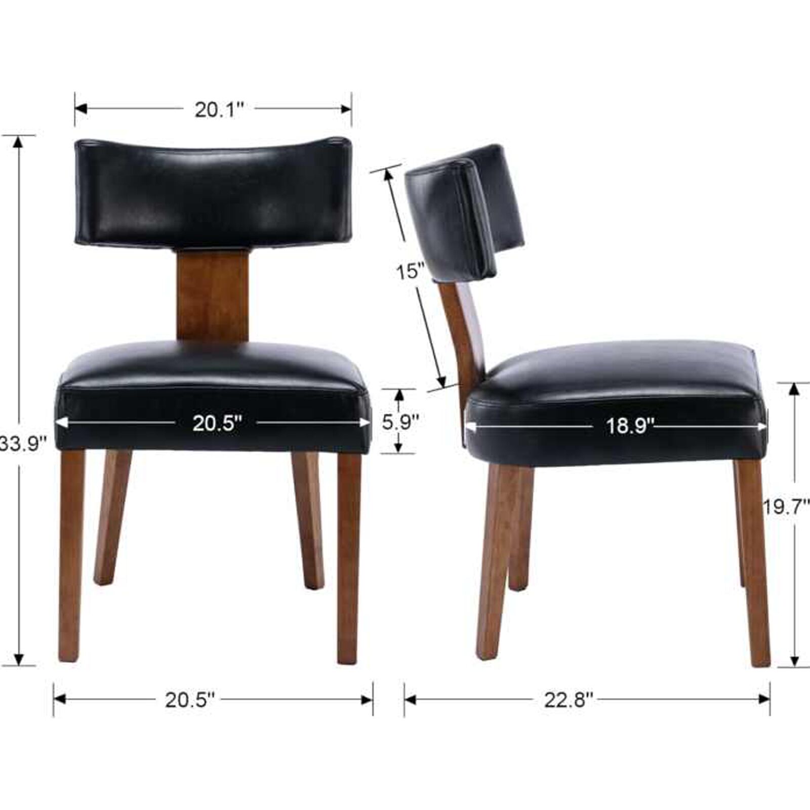 Nova Dining Chair – Retro Style with Luxurious Black Air Leather Comfort2 Nova Dining Chair Retro Style With Luxurious Air Leather Comfort - Black