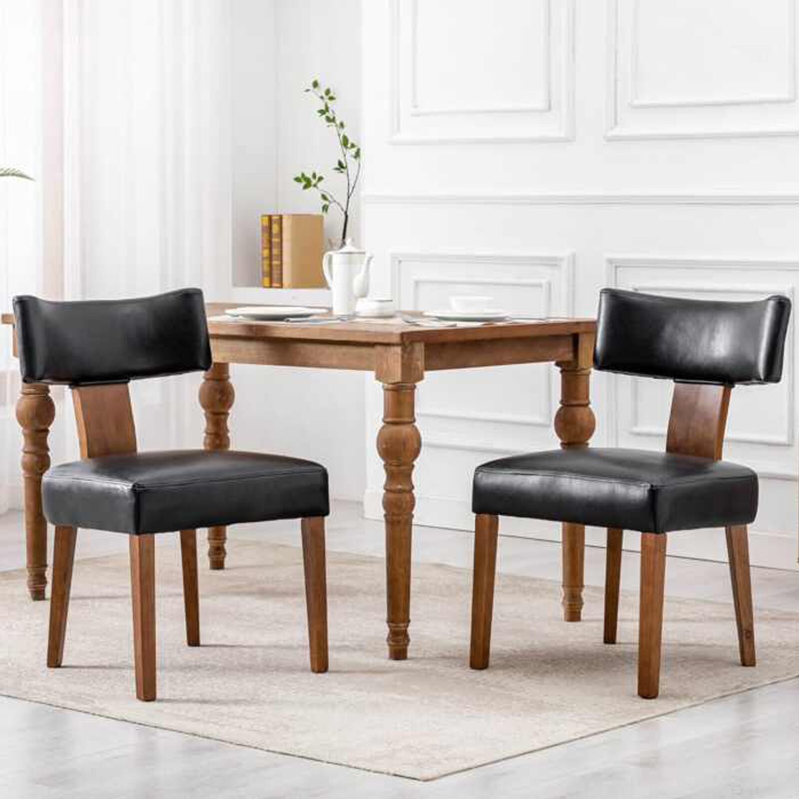 Nova Dining Chair – Retro Style with Luxurious Black Air Leather Comfort9 Nova Dining Chair Retro Style With Luxurious Air Leather Comfort - Black