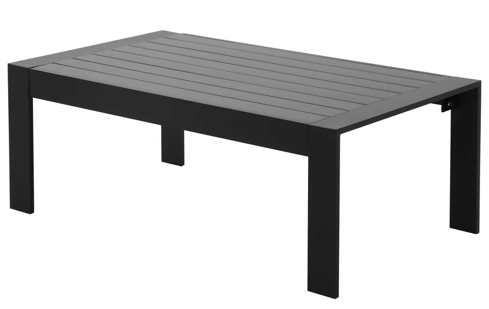16 Hamilton Outdoor Aluminium Coffee Table Composite Wood Top - Black Frame
