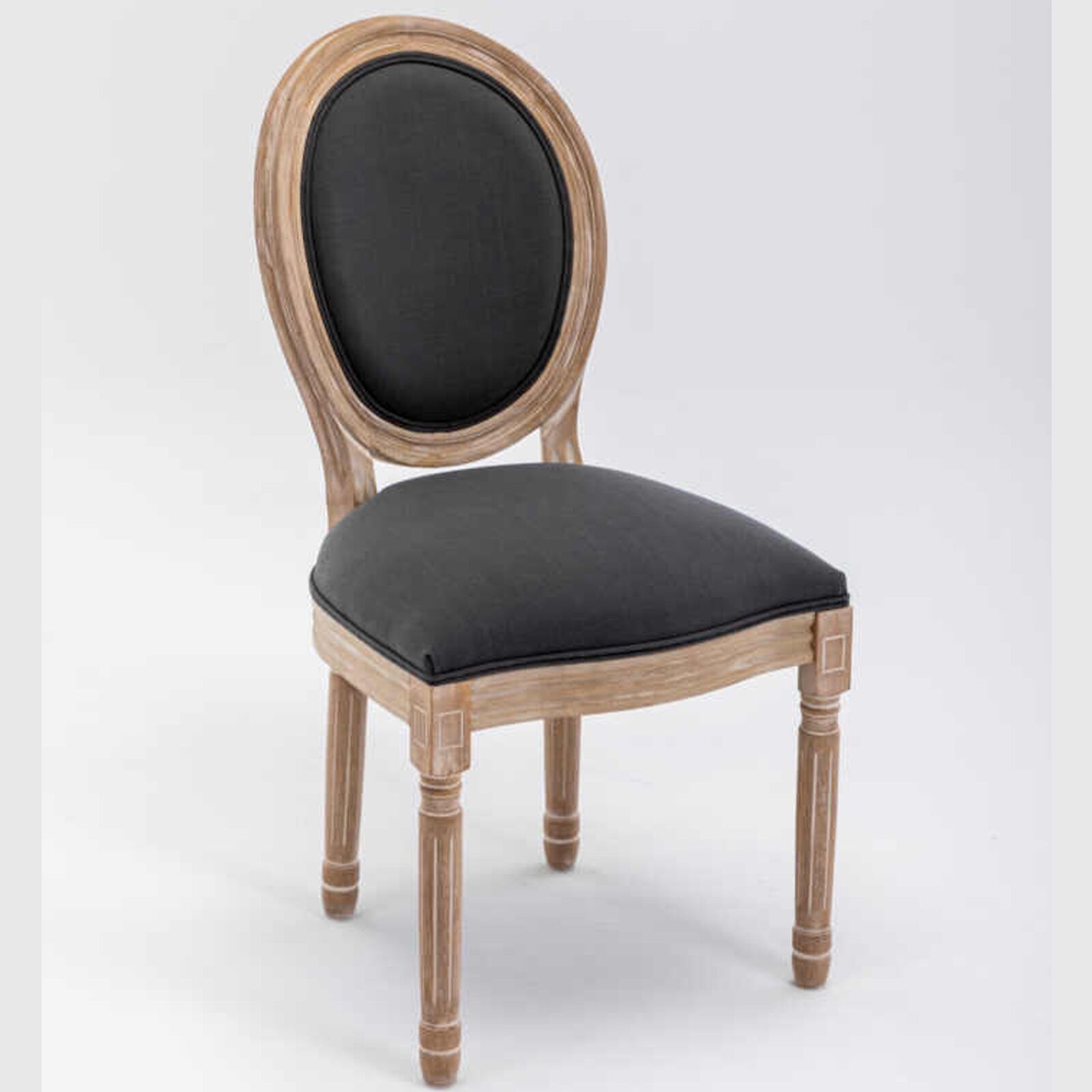 Antique French Provincial Louis XVI Style Upholstered Dining Chair Natural Oak Colour1 Louis French Provincial Upholstered Dining Chair – Grey With Oak Leg