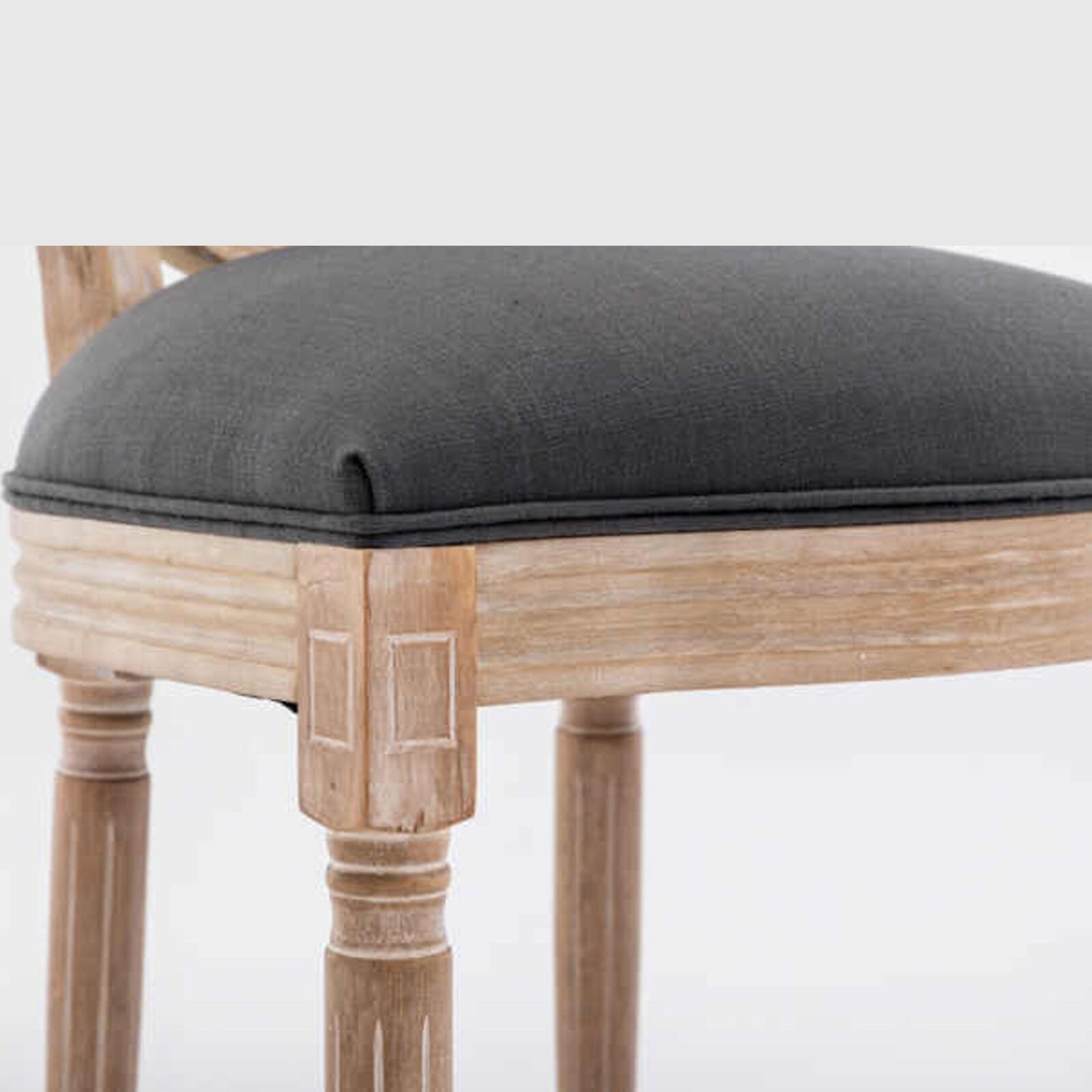 Antique French Provincial Louis XVI Style Upholstered Dining Chair Natural Oak Colour2 Louis French Provincial Upholstered Dining Chair – Grey With Oak Leg