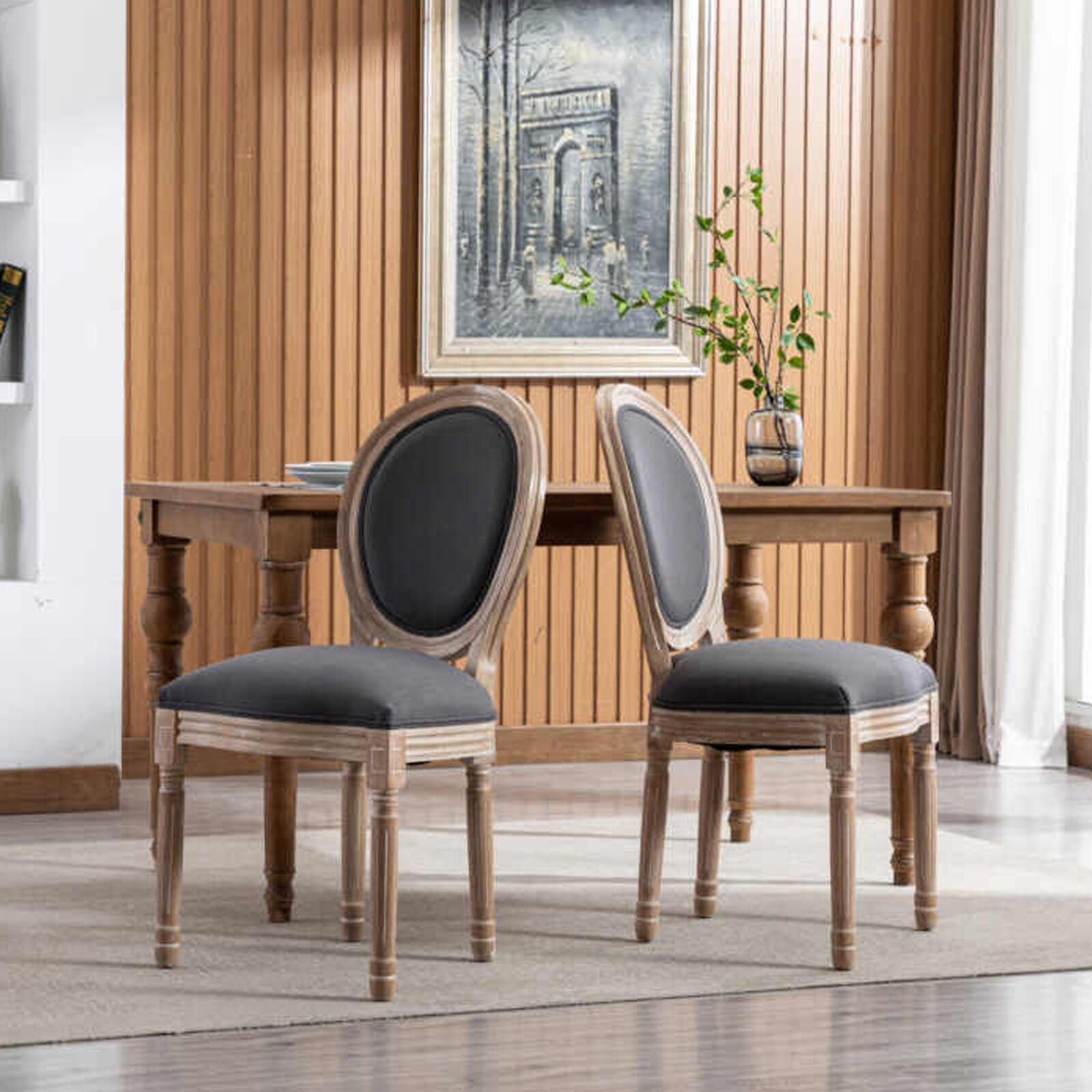 Antique French Provincial Louis XVI Style Upholstered Dining Chair Natural Oak Colour5 Louis French Provincial Upholstered Dining Chair – Grey With Oak Leg