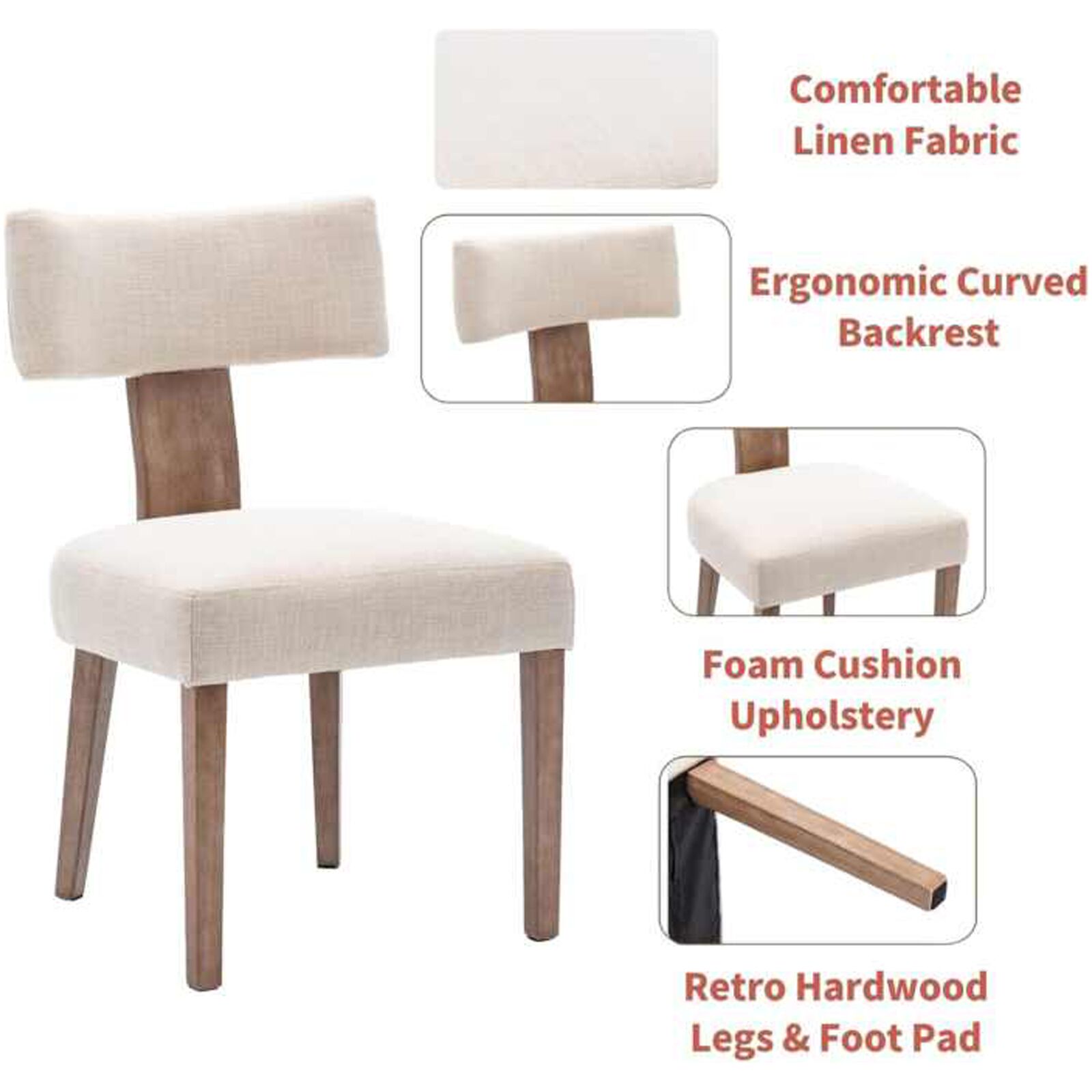 Nova Dining Chair Retro Elegance with Ultimate Comfort Cream Linen9 Nova Dining Chair Retro Elegance With Ultimate Comfort - Cream Linen