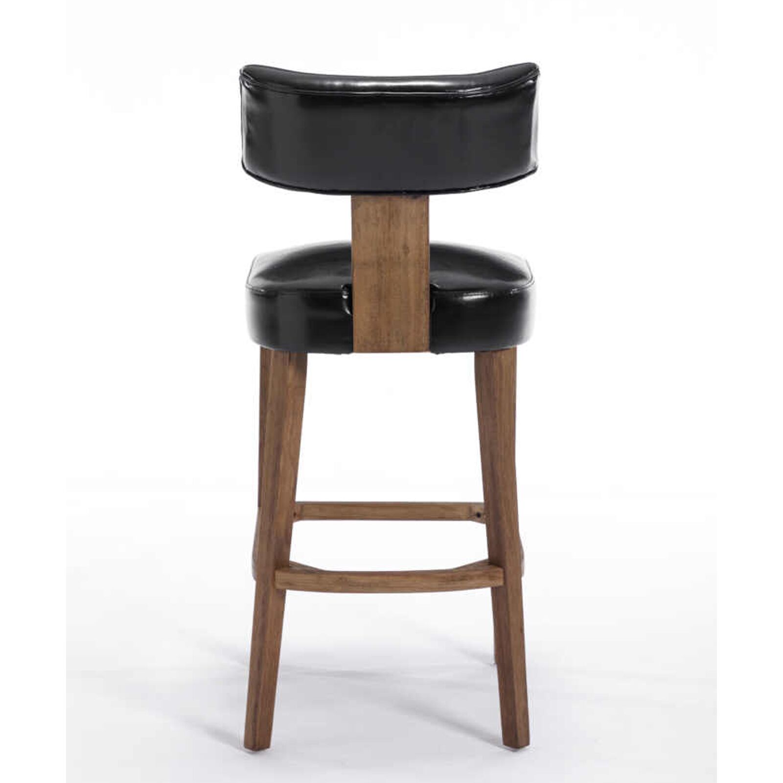 Modern Black Leather Bar Stool with Solid Wood Frame Stylish & Durable Seating2 Modern Black Leather Bar Stool with Solid Wood Frame Stylish & Durable Seating2