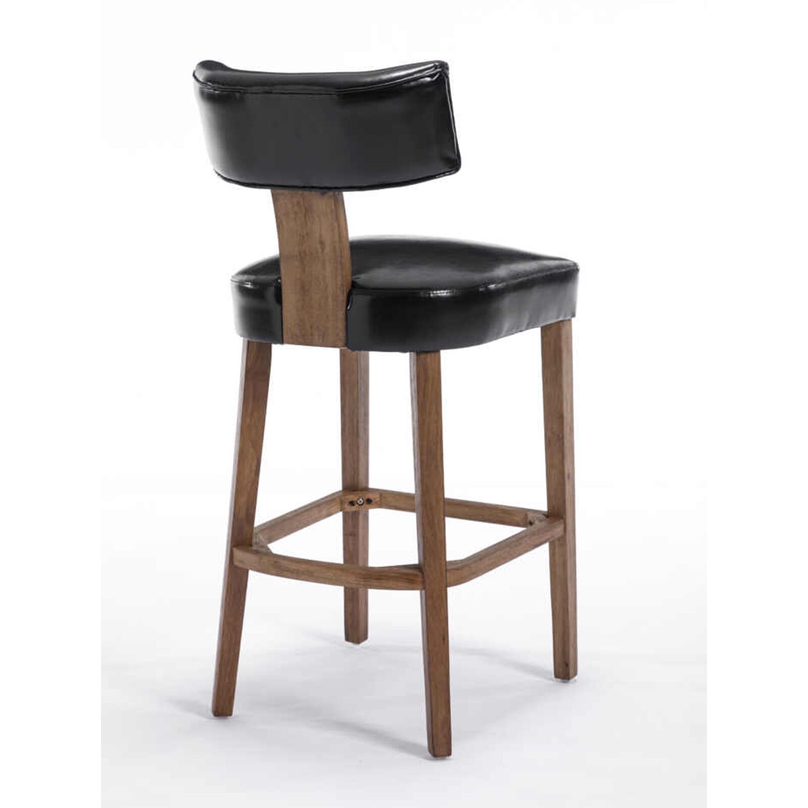 Modern Black Leather Bar Stool with Solid Wood Frame Stylish & Durable Seating3 Modern Black Leather Bar Stool with Solid Wood Frame Stylish & Durable Seating2