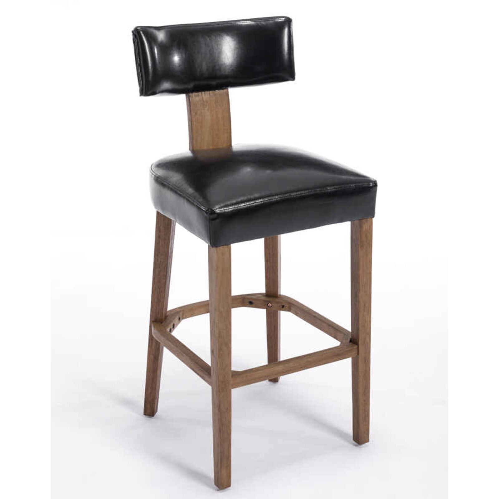 Modern Black Leather Bar Stool with Solid Wood Frame Stylish & Durable Seating8 Modern Black Leather Bar Stool with Solid Wood Frame Stylish & Durable Seating2