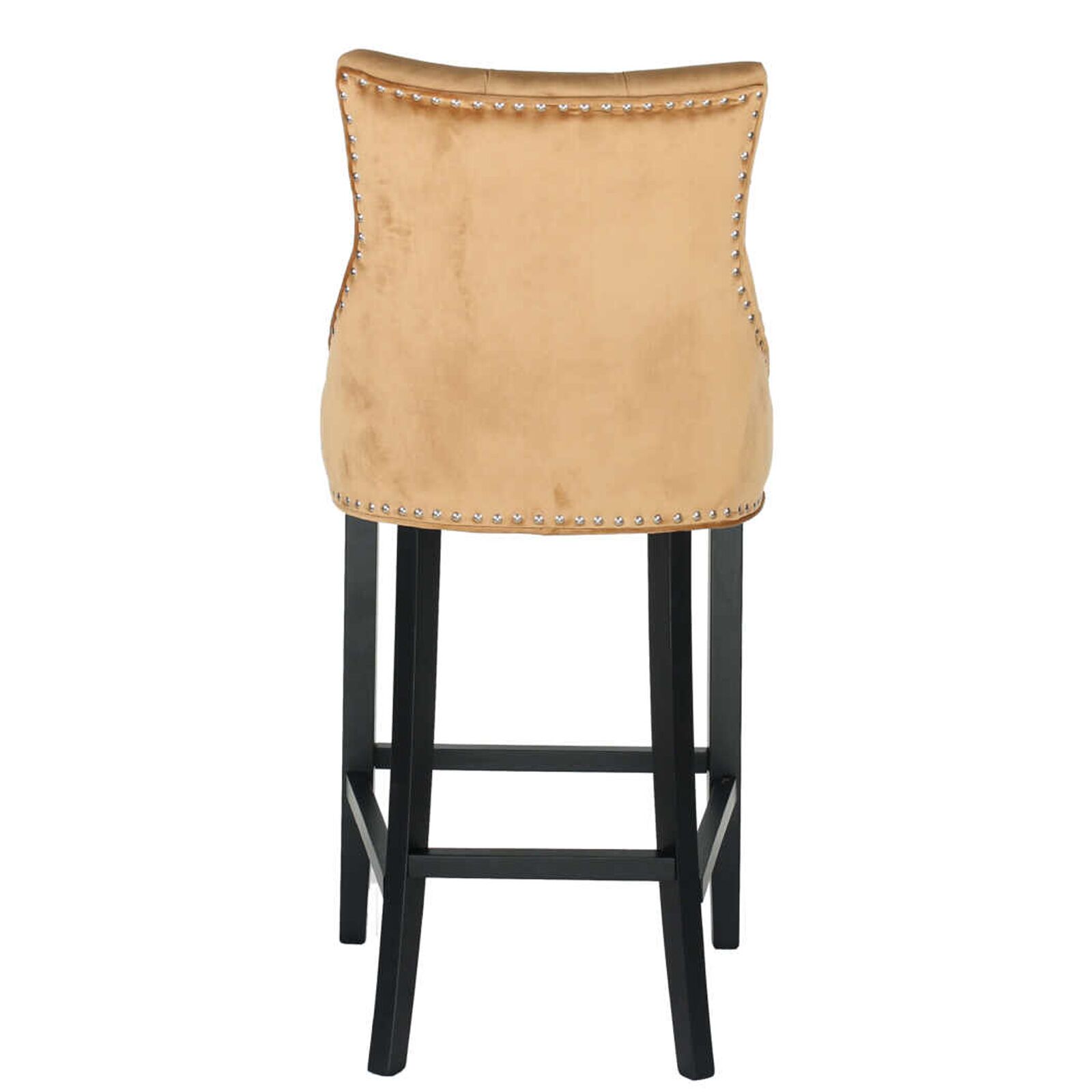 Zara French Accent Luxury Velvet Barstools Breakfast Stool with Black Solid Legs – Tan Brown4 Zara French Accent Luxury Velvet Barstool With Black Solid Legs - Tan Brown